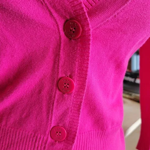 Mexx V-Neck Button Down Pink Cardigan Pink Sweater Size S - Picture 6 of 7